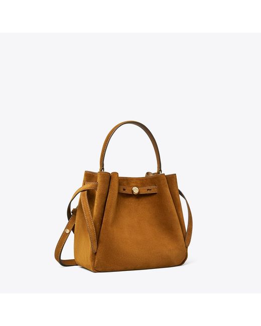 Tory Burch Brown Romy Suede Bucket Bag, One Size