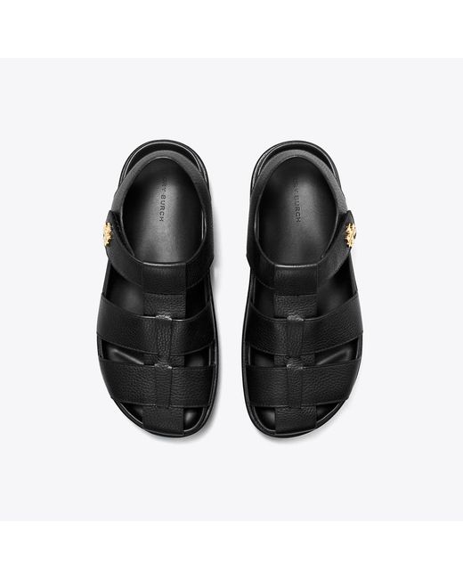Tory Burch Black Kira Burch Fisherman Sandal