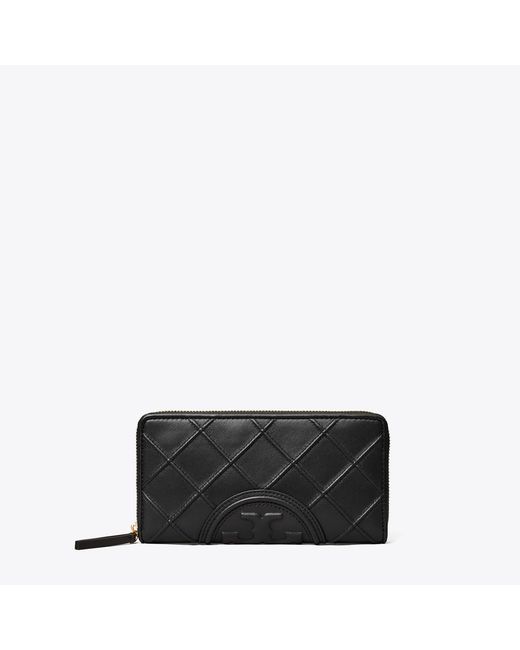 Tory Burch White Fleming Soft Zip Continental Wallet