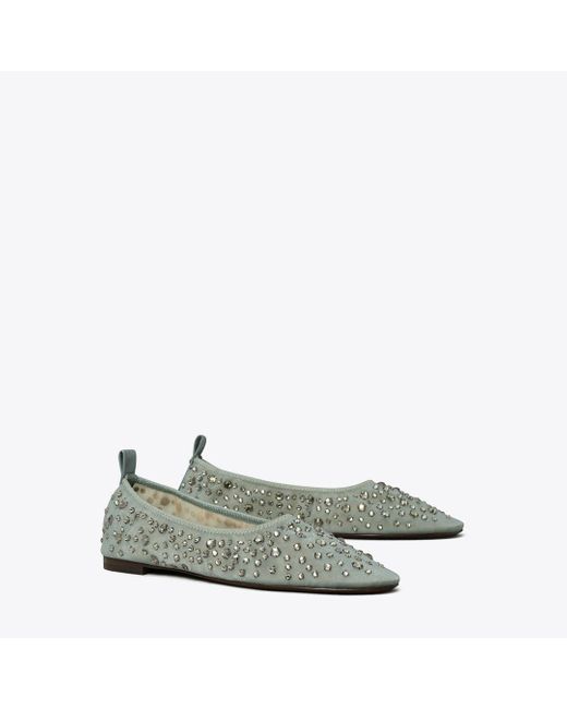 Tory Burch Green Crystal Ballet