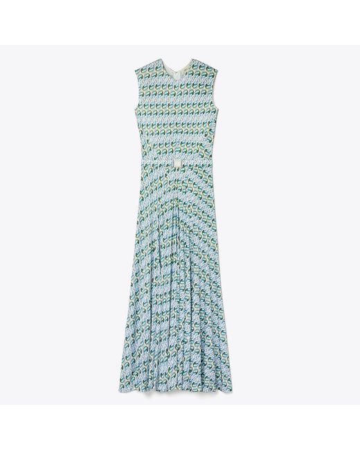 Tory Burch Blue Lucky Duck Viscose And Silk Dress