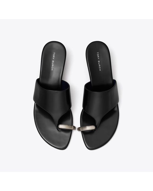Tory Burch Black Pierced Wedge Sandal