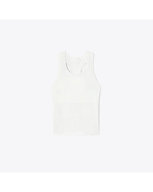 Tory Sport Damen Tennis Tanktop Mit Kontrastierenden Trägern in weiß