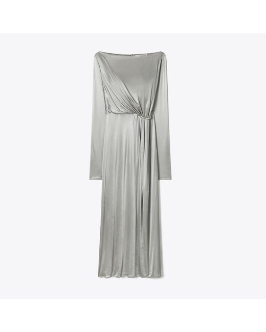 Tory Burch Gray Ruched Jersey Dress