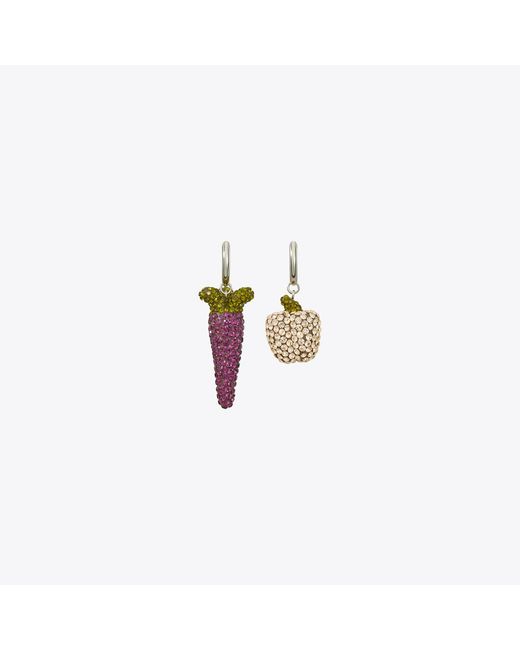 Tory Burch White Curiosity Vegetable Earrings, One Size