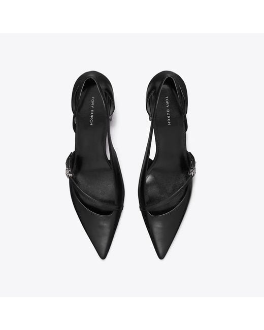 Tory Burch Black Double T Buckle D'Orsay Pump