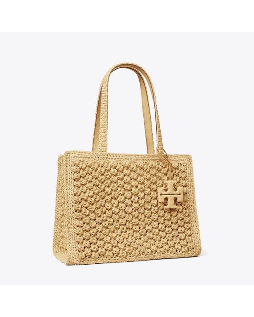 Tory Burch Metallic Small Ella Hand-Crocheted Popcorn Tote