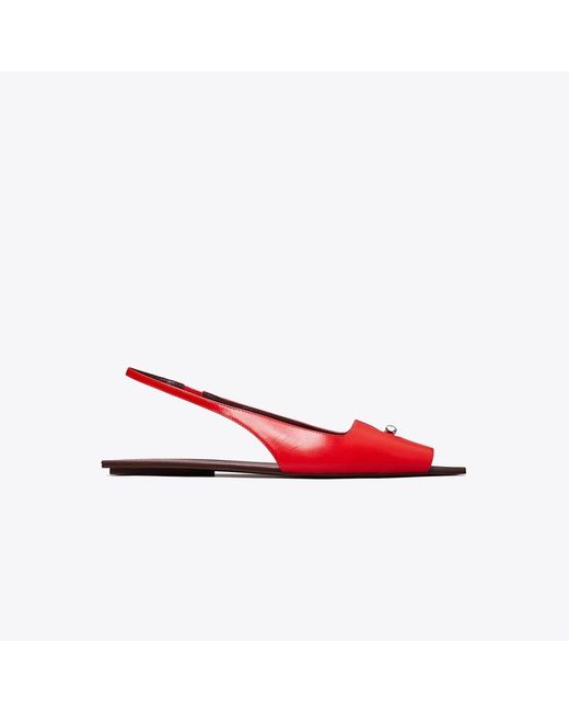 Tory Burch Red Pierced Slingback