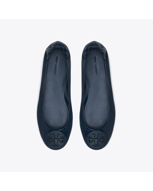 Tory Burch Blue Minnie Travel Ballet