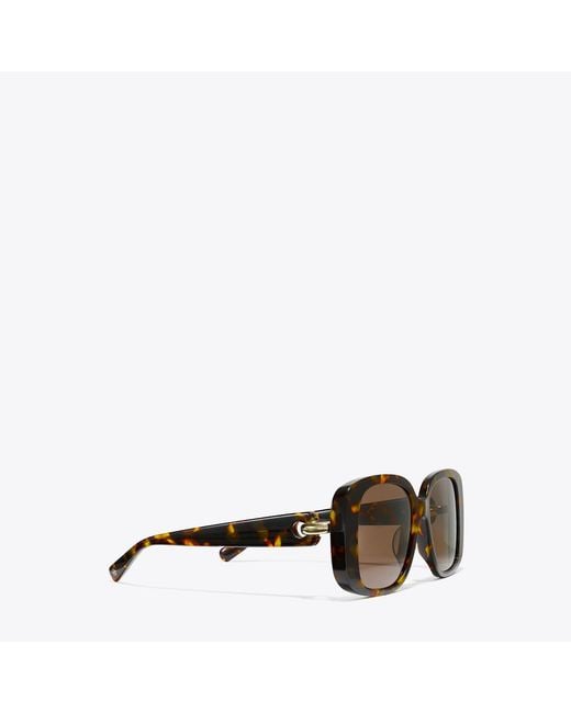 Tory Burch Multicolor Pierced Oversized Square Sunglasses, One Size