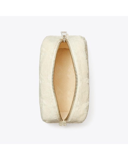 Tory Burch Natural T Monogram Terry Pouch, One Size