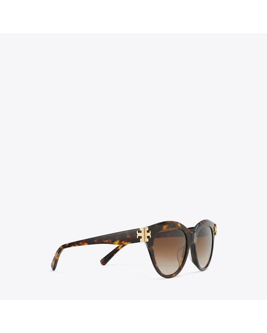 Tory Burch Gray Eleanor Round Sunglasses, One Size