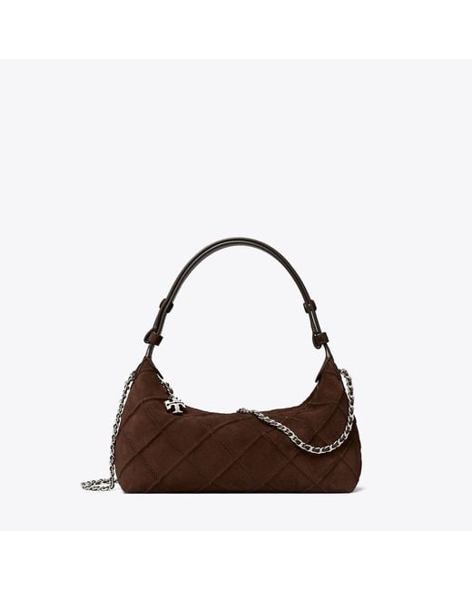 Tory Burch Brown Fleming Suede Pochette