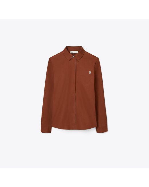 Tory Burch Brown Cotton Poplin Shirt