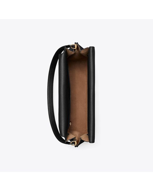 Tory Burch Black Large Lee Radziwill Shoulder Bag, One Size