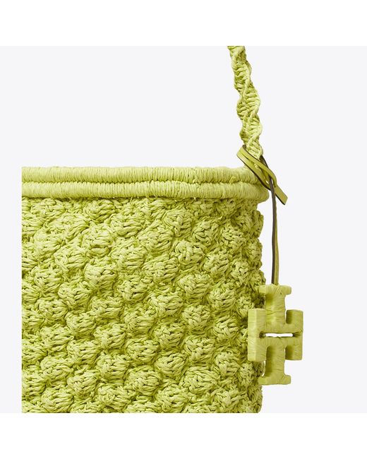 Tory Burch Metallic Ella Hand-Crocheted Popcorn Bucket Bag
