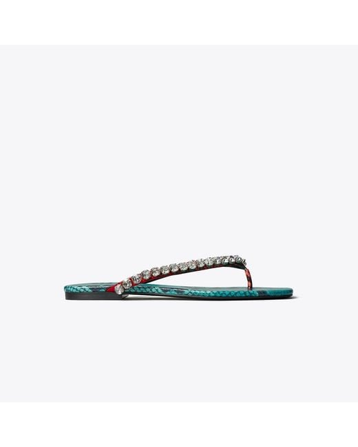 Tory Burch Blue Crystal Flip-Flop