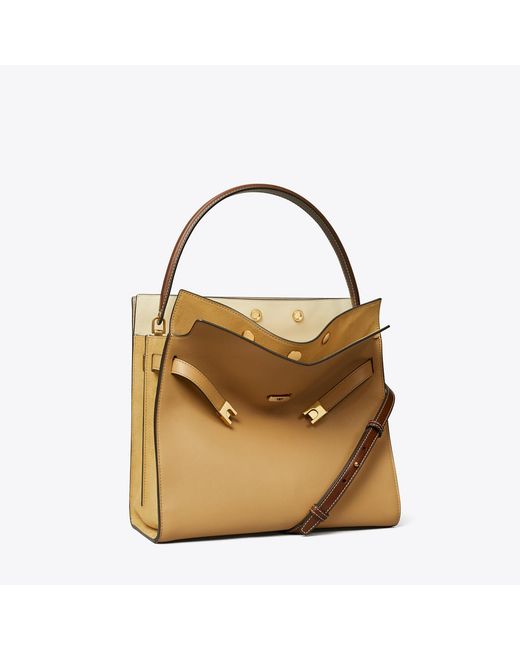 Tory Burch Metallic Lee Radziwill Double Bag, One Size