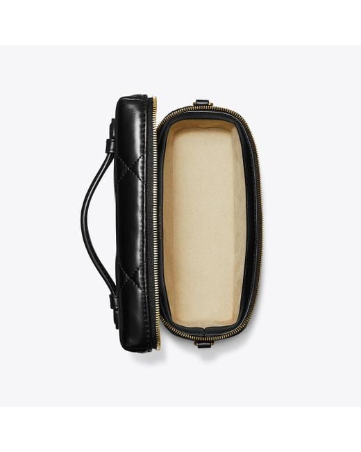Tory Burch Black Kira Diamond Quilt East-West Vanity Case, One Size