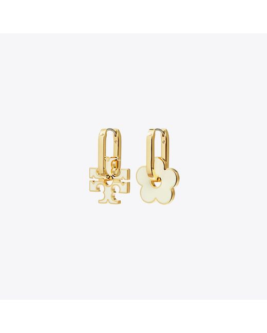 Tory Burch Metallic Forget Me Not Charm Earrings, One Size