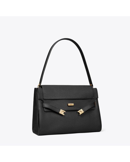 Tory Burch Black Large Lee Radziwill Shoulder Bag