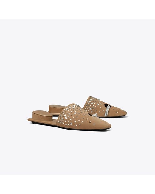 Tory Burch Natural Pierced Crystal Mule
