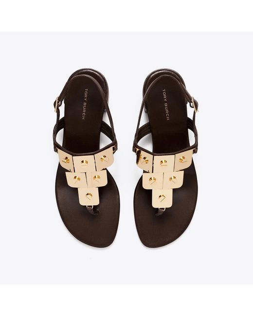 Tory Burch Brown Gladiator Capri Heeled Sandal
