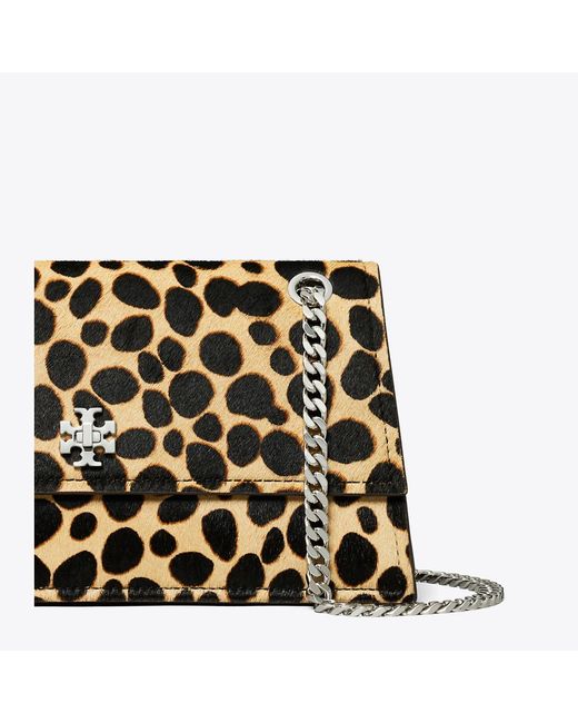 Tory Burch Black Kira Turnlock Calf Hair Shoulder Bag, One Size