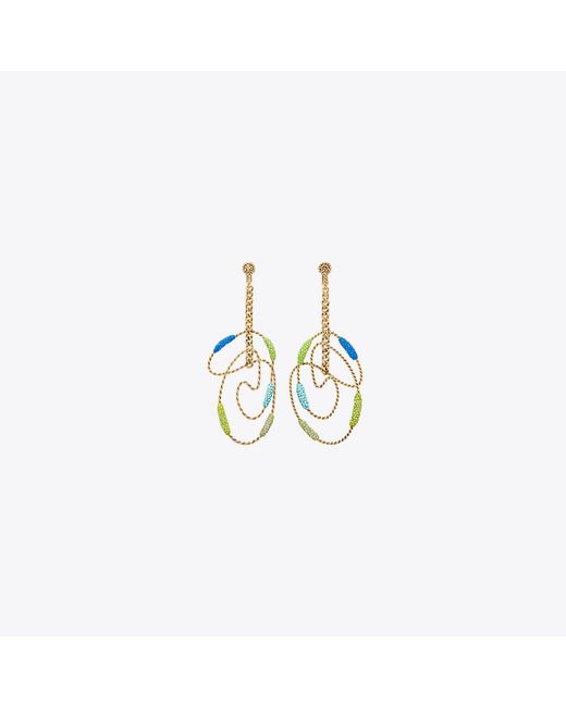Tory Burch Metallic Runway Swirl Hoop Earrings