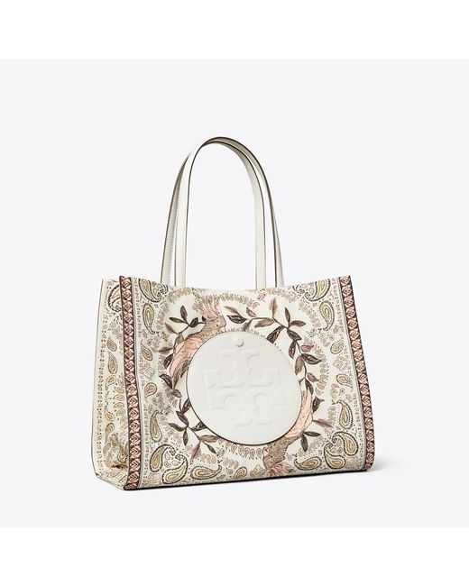 Tory Burch White Small Ella Printed Tote