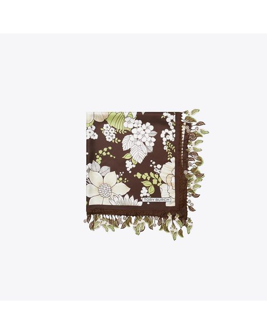 Tory Burch Multicolor Floral Silk Square Scarf