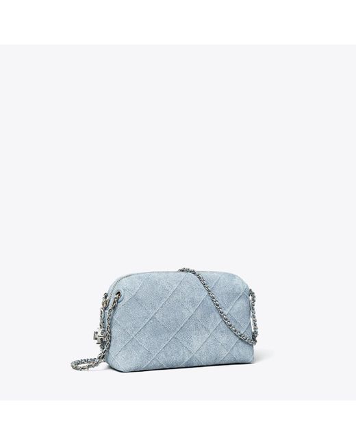 Tory Burch Gray Fleming Soft-Print Suede Crossbody Bag, One Size