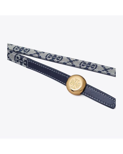 Tory Burch Blue Romy Reversible Belt