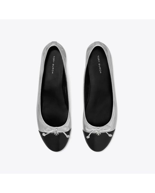 Tory Burch White Cap-Toe Ballet
