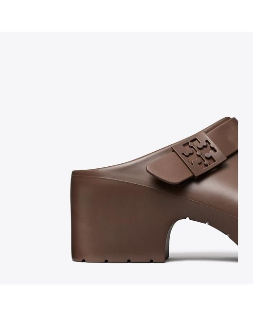 Tory Burch Brown Mellow Platform Heeled Clog