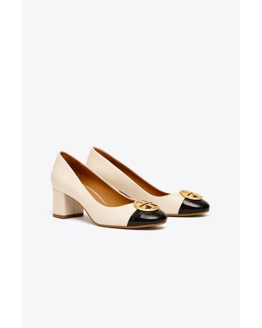 Tory Burch Natural 50 Mm Chelsea Cap-toe Pump