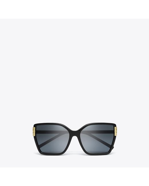 Tory Burch Gray Damen Eckige Eleanor Oversize-Sonnenbrille