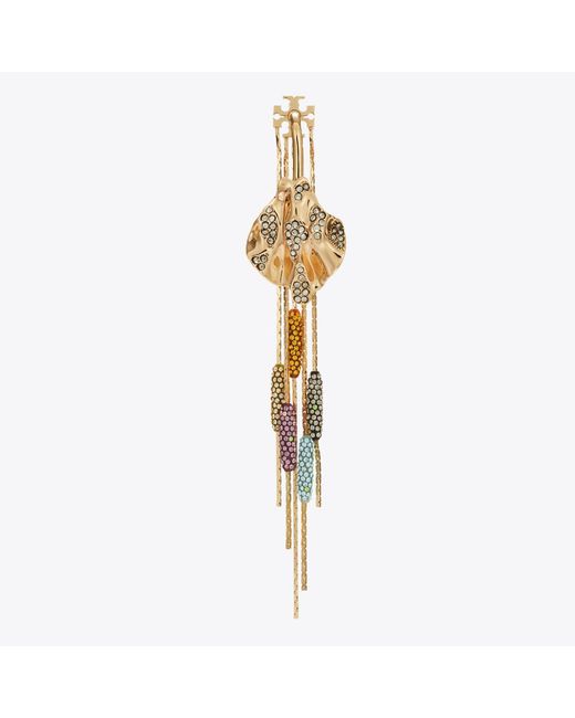 Tory Burch Metallic Runway Embellished Front-Back Earrings