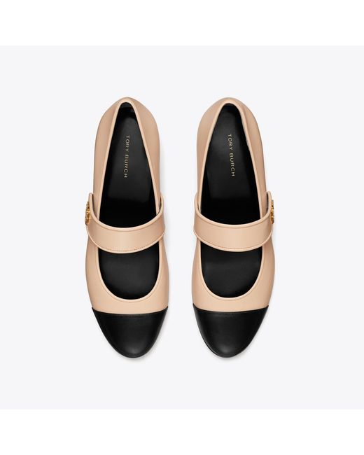 Tory Burch White Cap-Toe Mary Jane