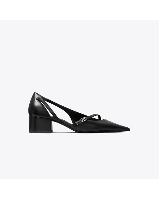 Tory Burch Black Double T Buckle D'Orsay Pump