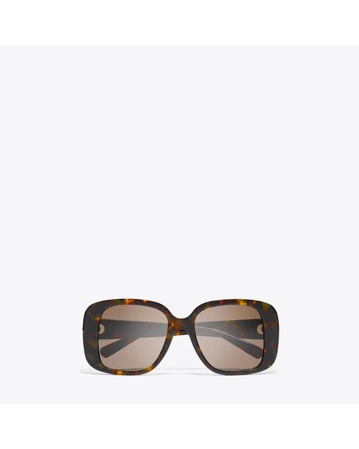 Tory Burch Multicolor Pierced Oversized Square Sunglasses, One Size