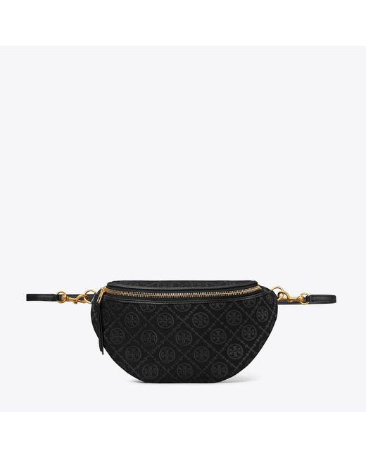 Tory Burch Black T Monogram Belt Bag, One Size