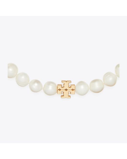 Tory Burch White Moondance Pearl Necklace, One Size