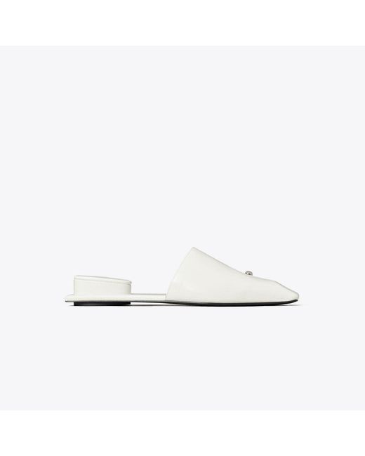 Tory Burch White Pierced Mule