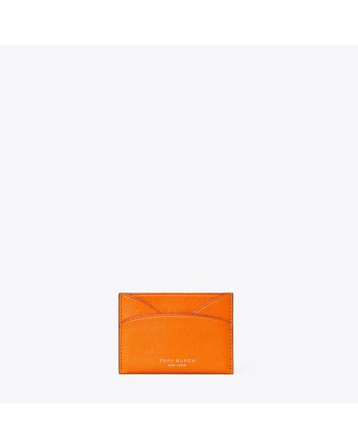 Tory Burch Orange Romy Flat Card Case