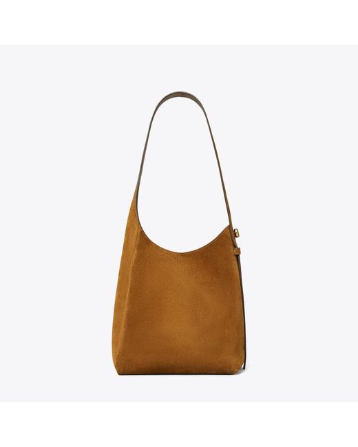 Tory Burch Brown Small Suede Hobo Bag