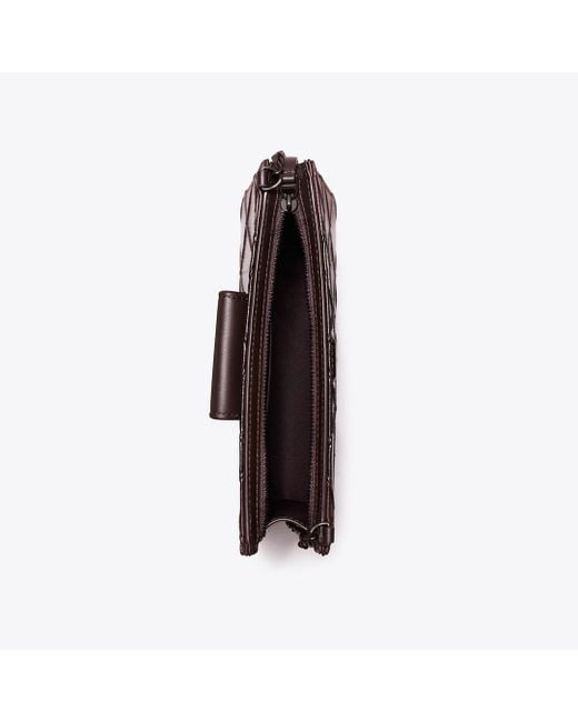 Tory Burch Black Damen Mini Fleming Crossbody Bag Aus Lackleder