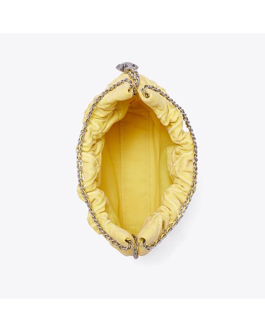 Tory Burch Metallic Mini Fleming Soft Denim Hobo Bag