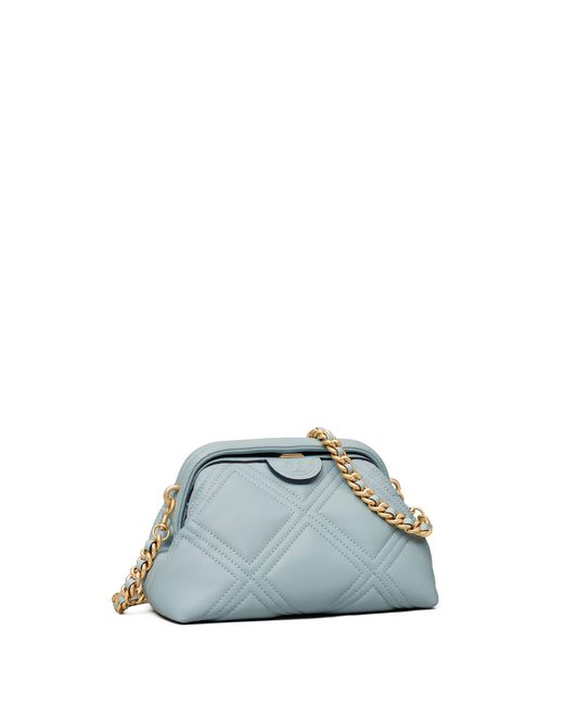 Tory Burch Leather Fleming Soft Small Frame Crossbody in Blue Lyst