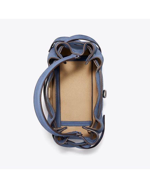Tory Burch Blue Romy Nubuck Bucket Bag